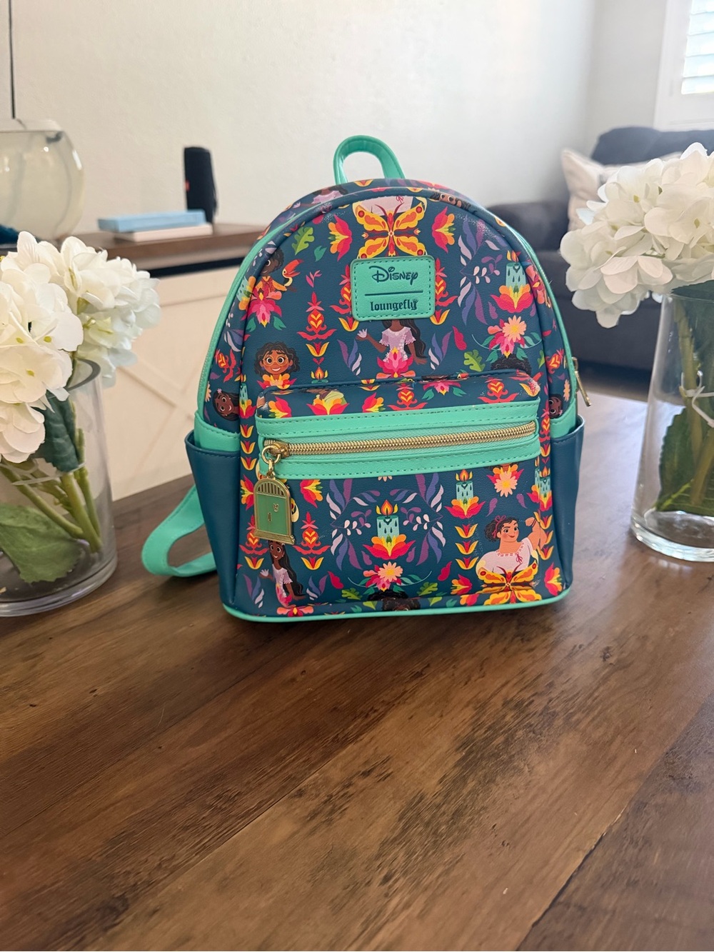 Disney Floral Teal Mini Backpack